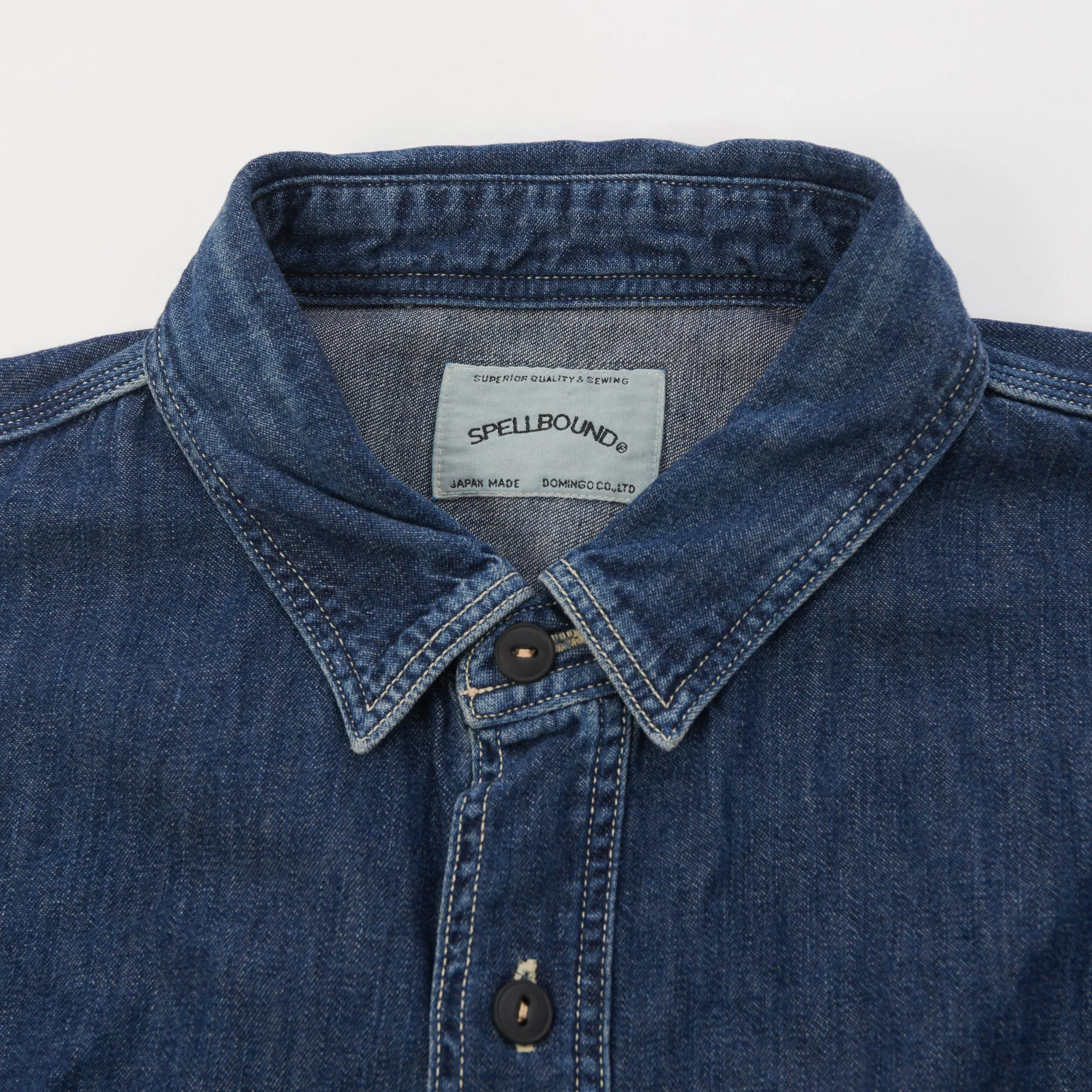Spellbound 46-161E Denim Work Shirt - Mid Wash