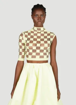 Sportmax Asymmetric Checked Top