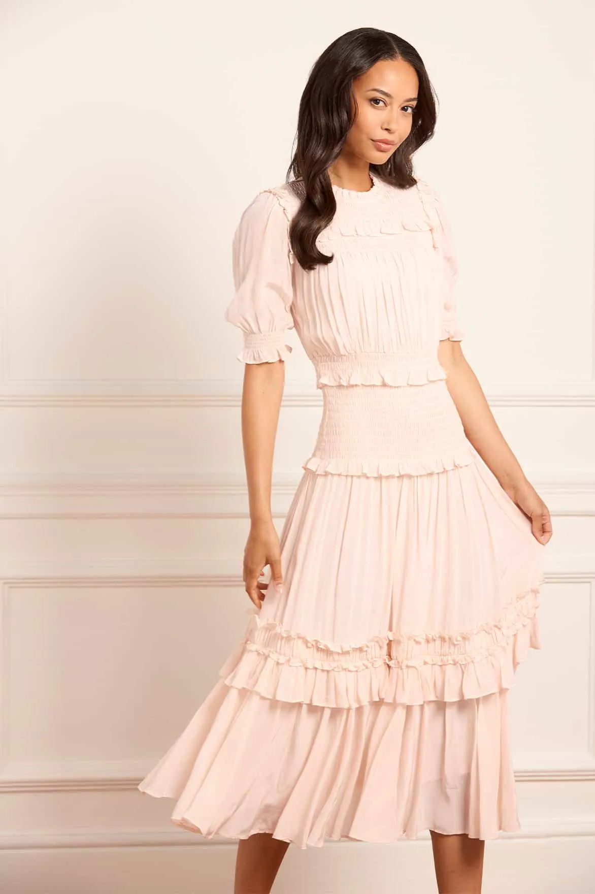 Fall Mood Classic Tailoring Emilia Crepe Ballerina Dress