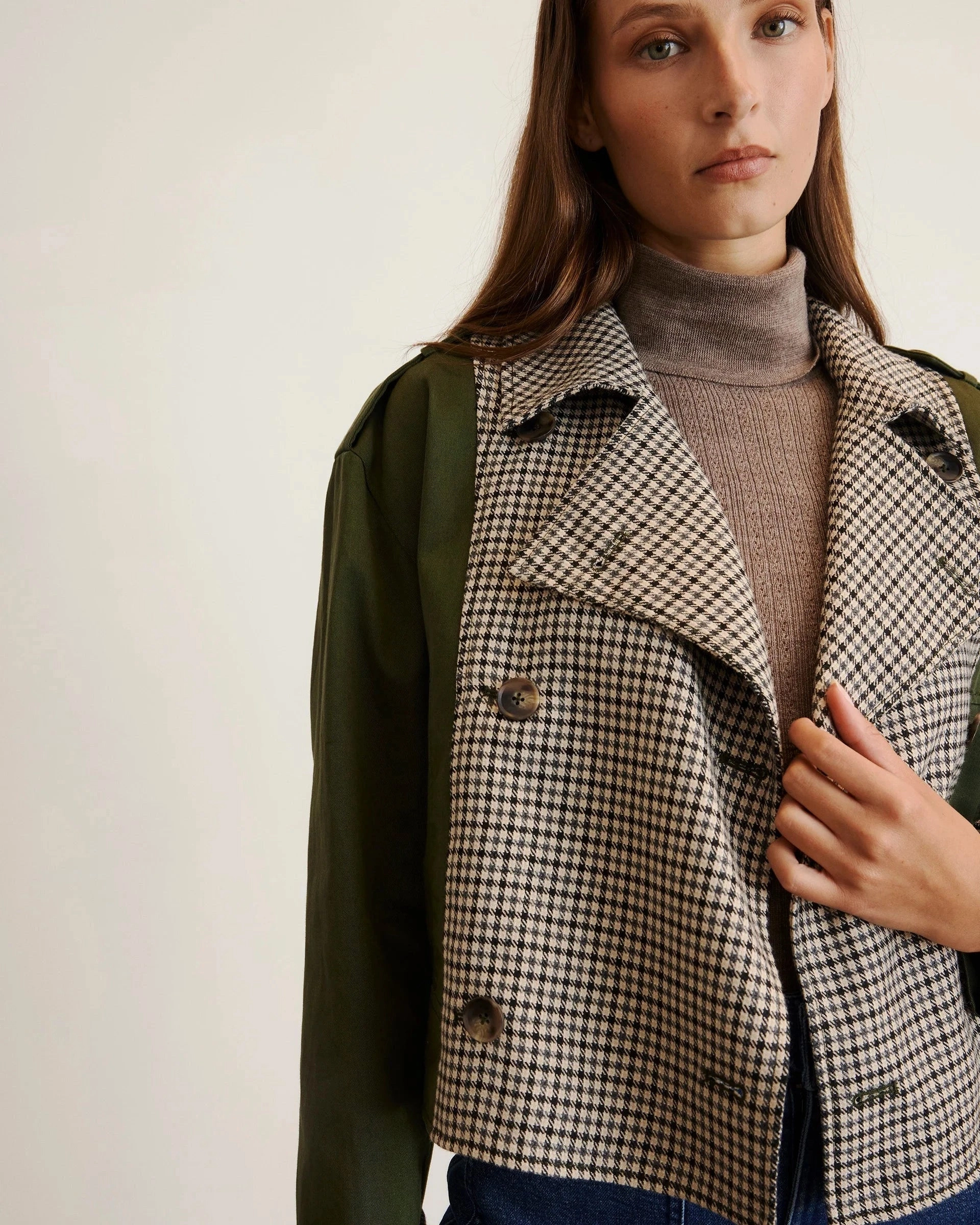 Rain Comfort Walton Jacket Army w/ Check Multi