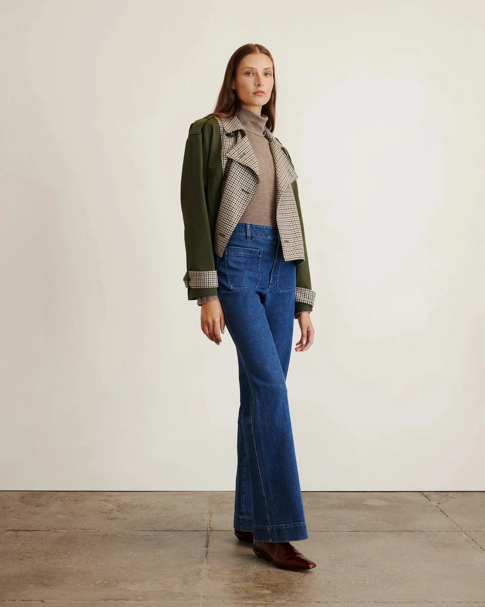 Walton Jacket Army w/ Check Multi Street Comfort Game Day
