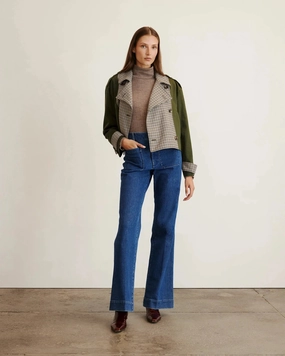 Walton Jacket Army w/ Check Multi color fast Give