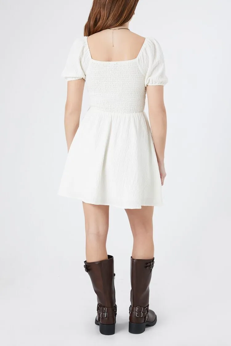 Square-Neck Fit &amp; Flare Dress