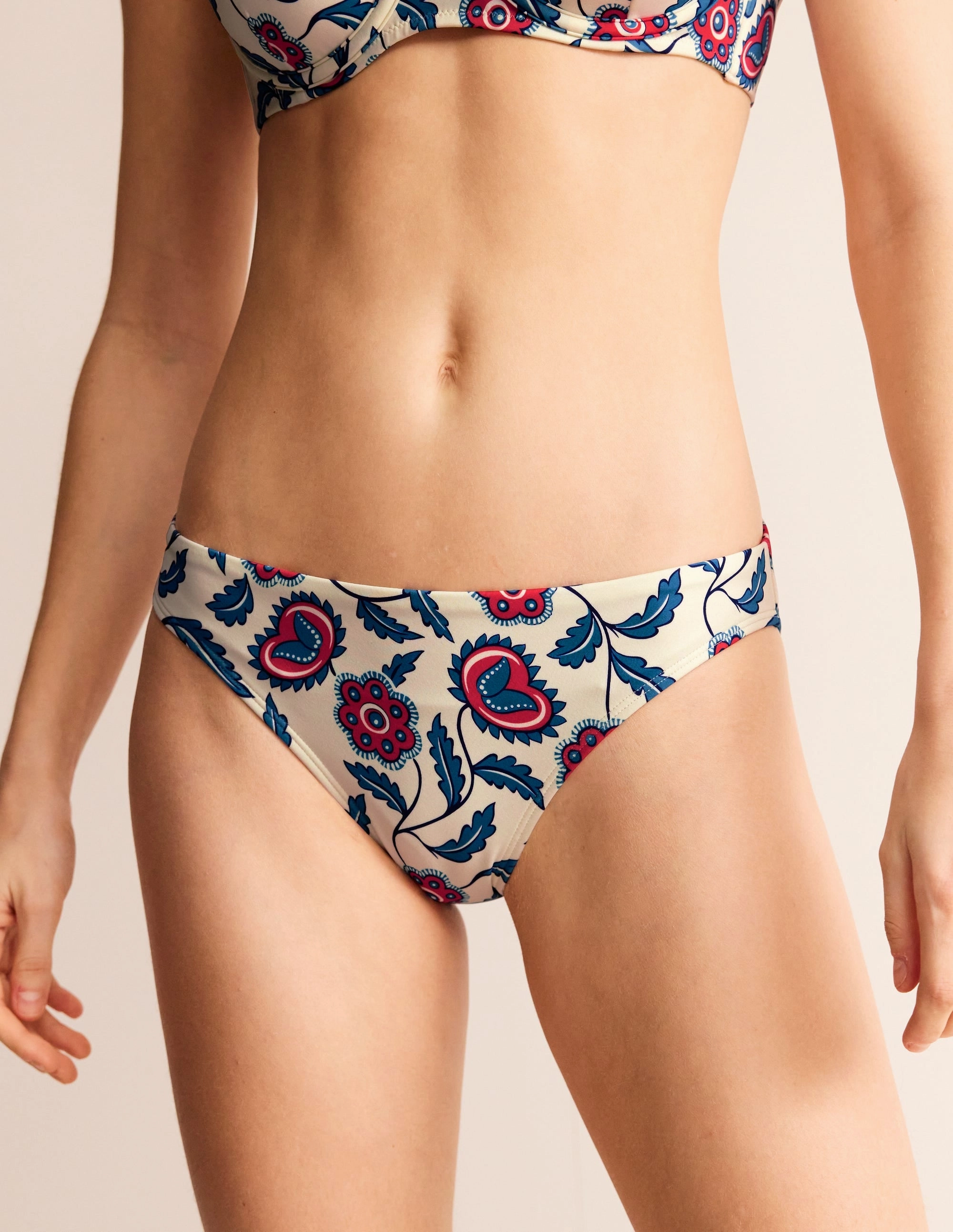 Classic Bikini Bottoms-Ivory, Floret Vine Summer Vibes Beaded-Design