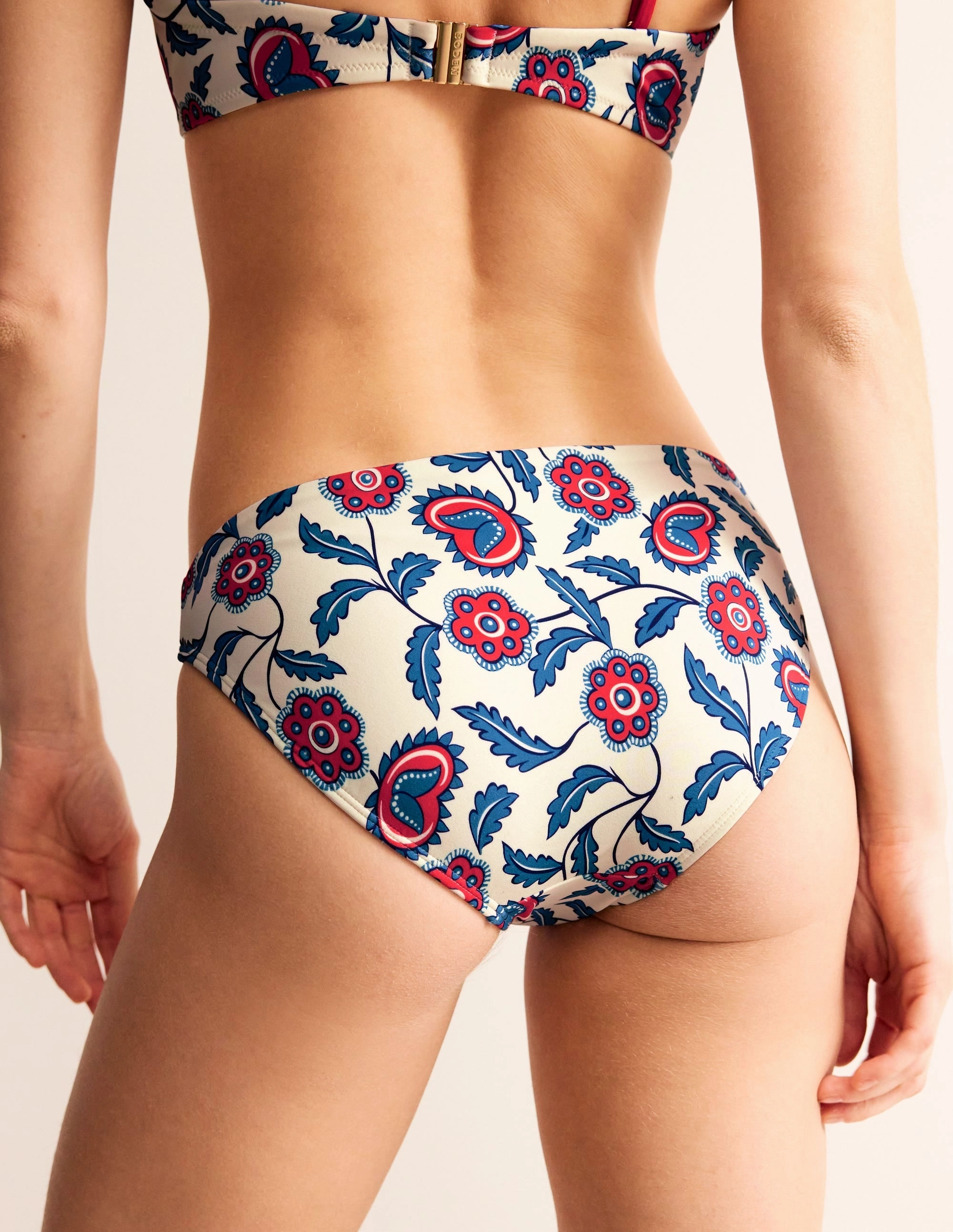 Neon-Brights Classic Bikini Bottoms-Ivory, Floret Vine