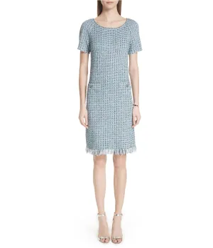St. John Womens Microstripe Checked Midi Dress