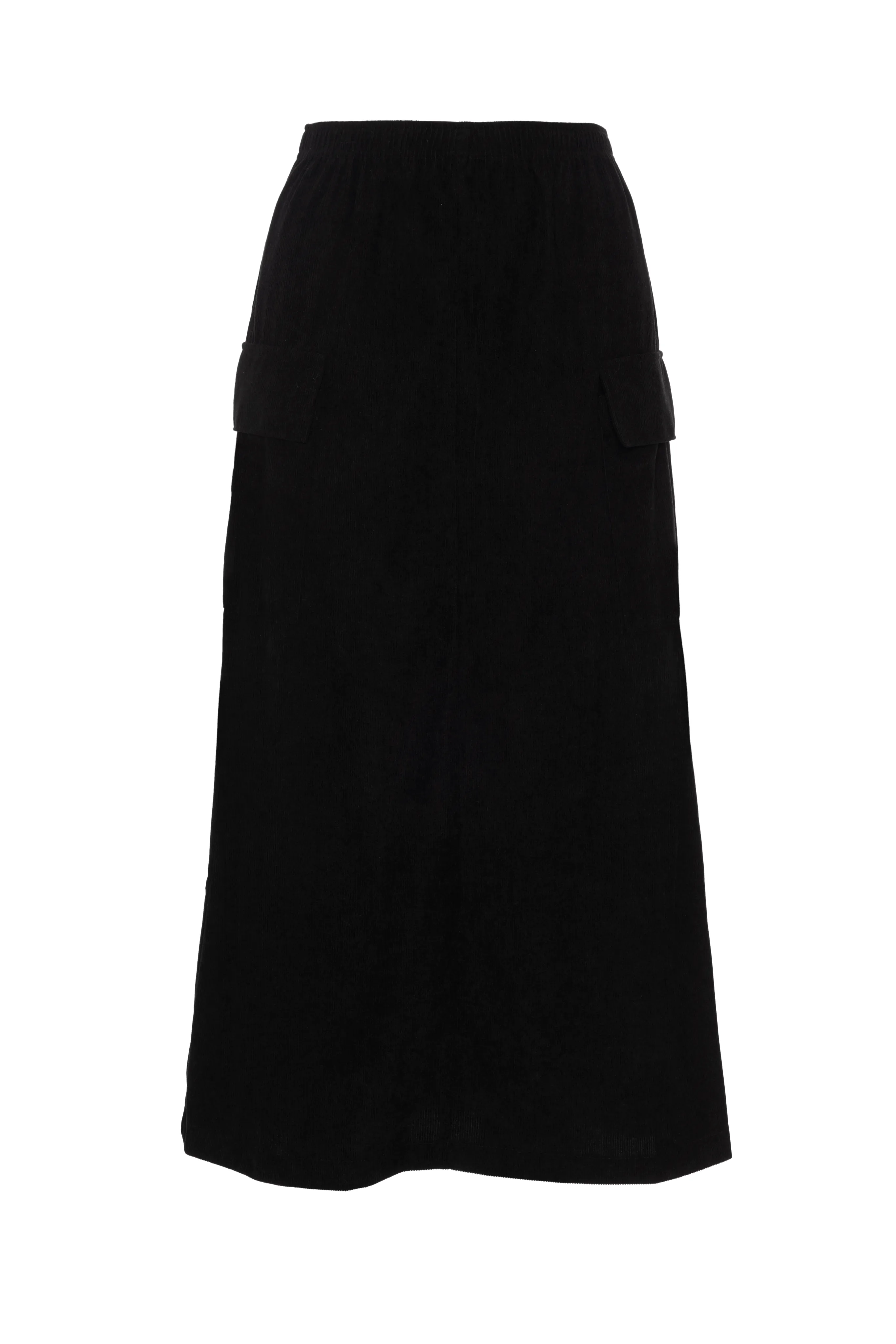casual finish Aspect Black corduroy Midi with Pockets WB5CPT7264