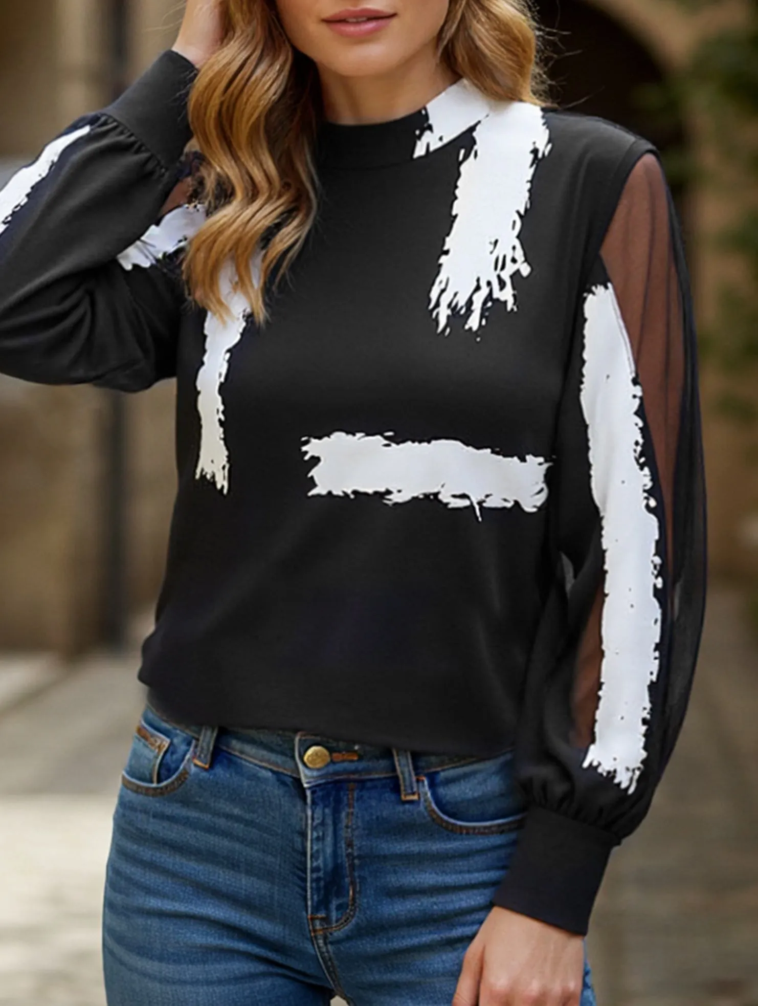 Minimalist Collar Stand-collar work shirt top