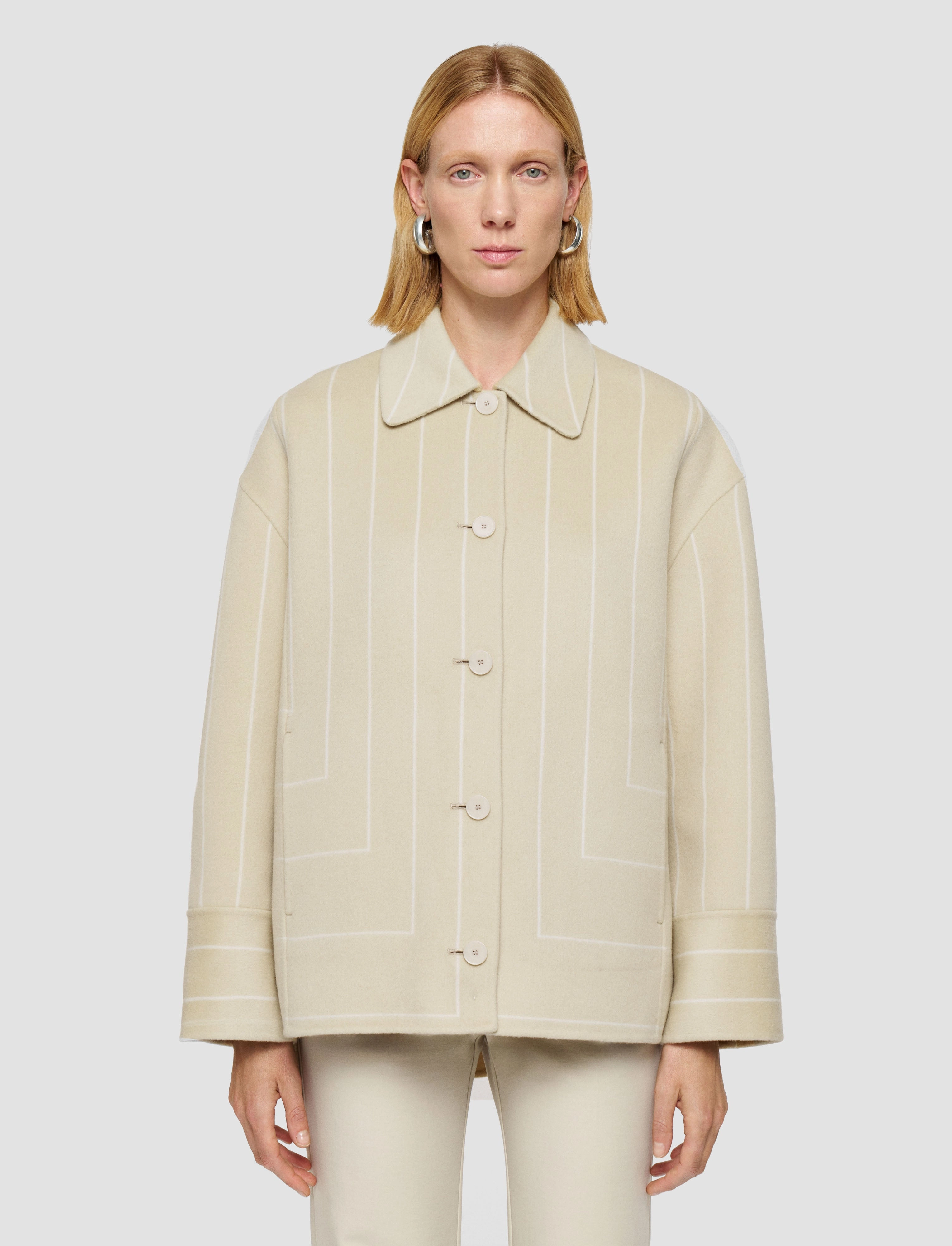 Molitor Geometric Double Face Wool Coat solo travel