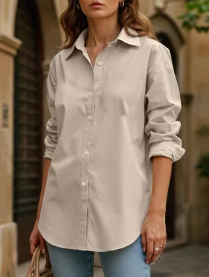 MicroPerforated Details Lapel long-sleeved cardigan shirt