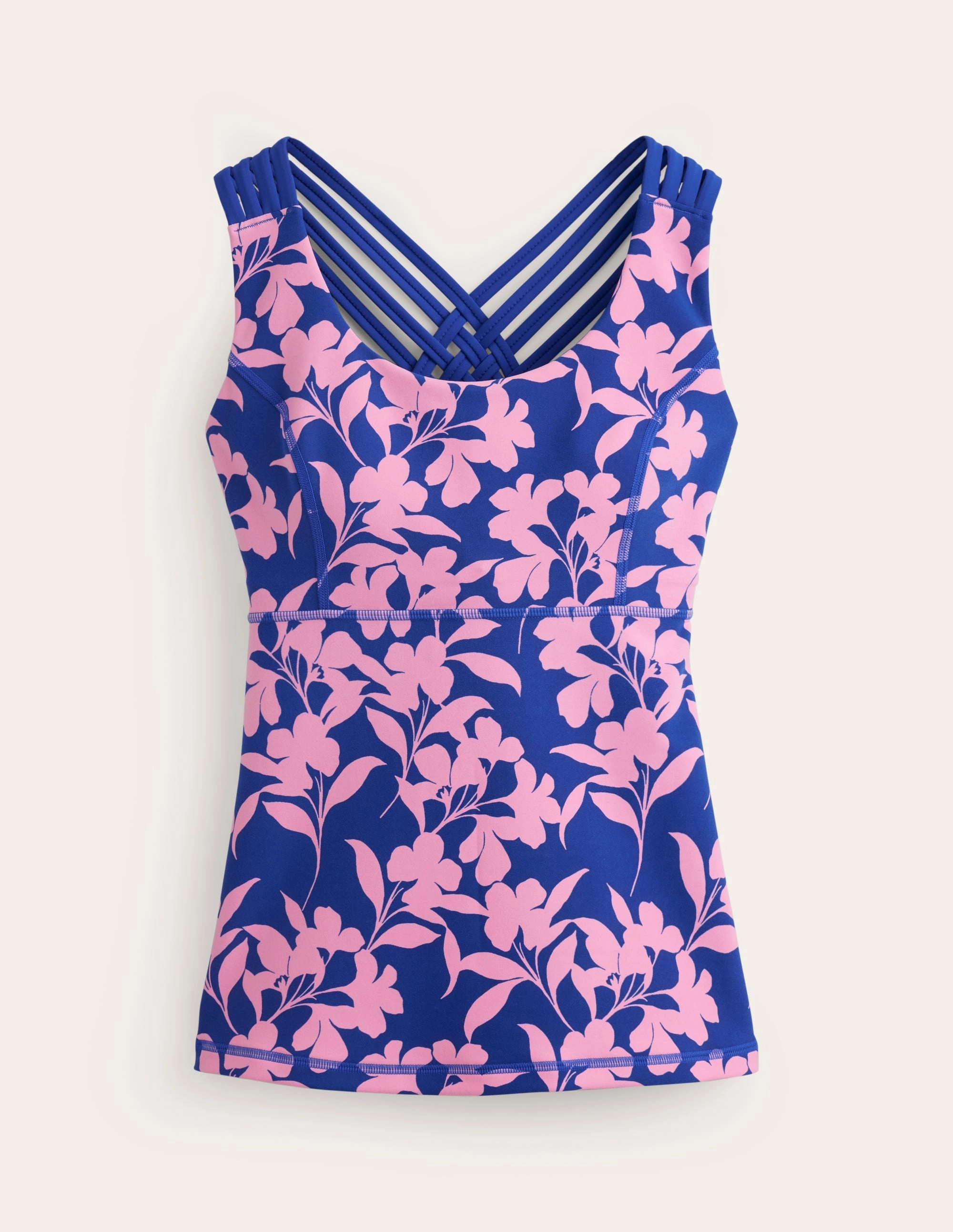 Breathable Microfiber LowImpact Manufacturing Cross Back Active Vest-Rose, Silhouette Bloom