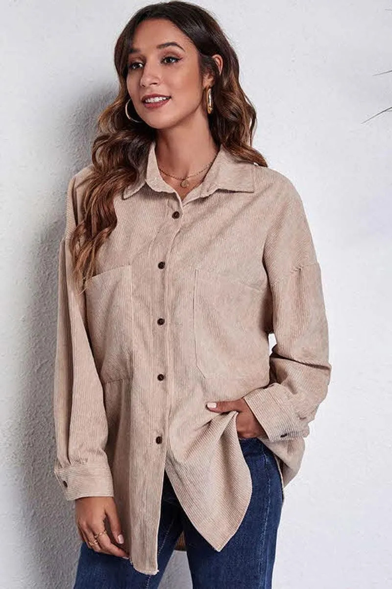 Odor Resistant Coating Friction Resistant Shoulder STITCHING POCKETS CORDUROY SHIRT
