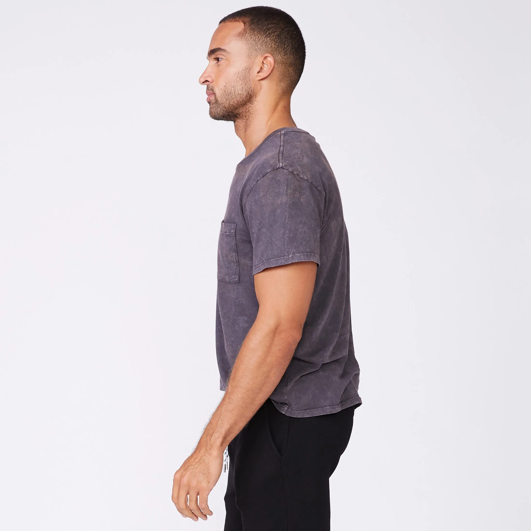 Stone Wash Relaxed Pocket Crew Knit Fabric Technology Distressed Texture