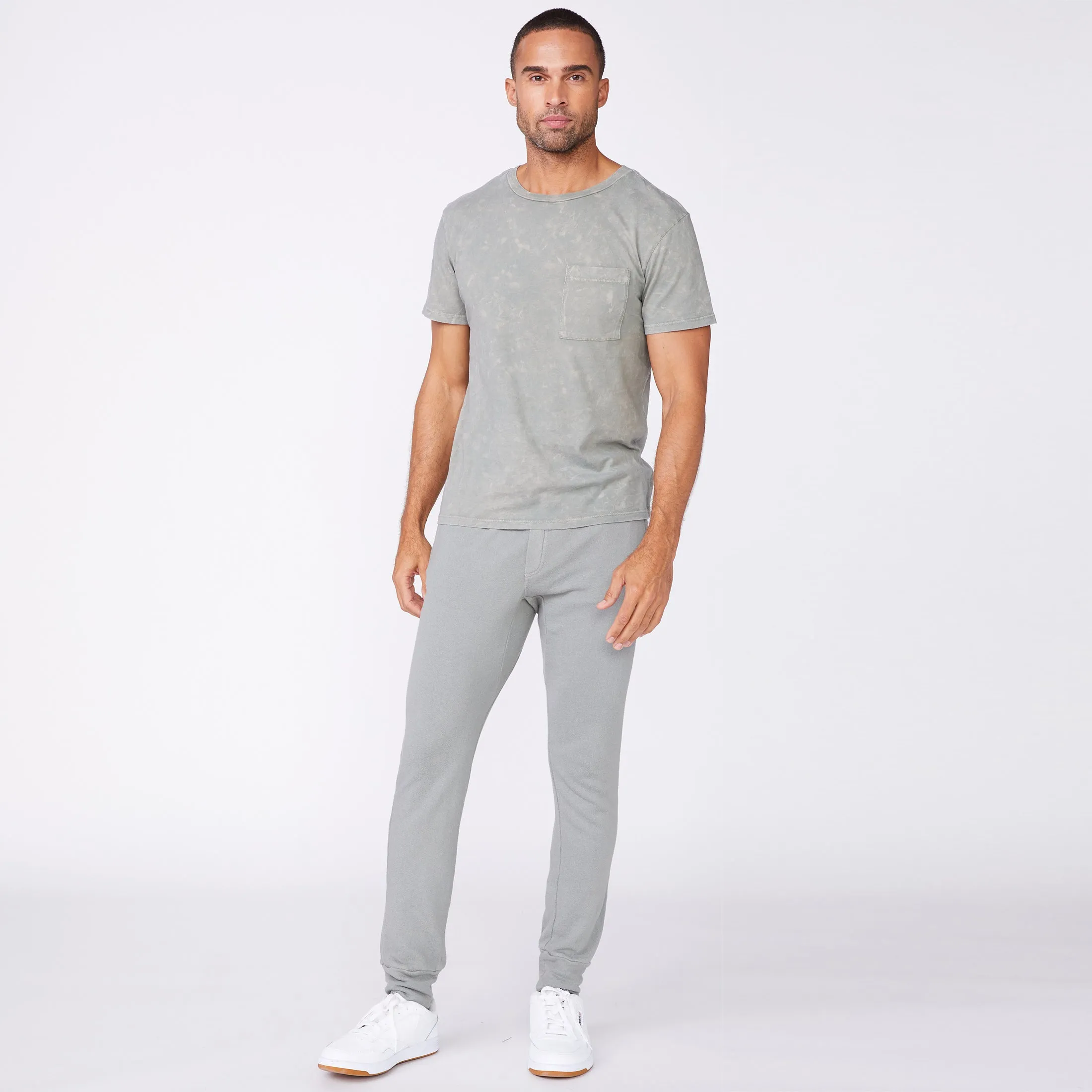 Stone Wash Relaxed Pocket Crew Non Irritating Seam Finish