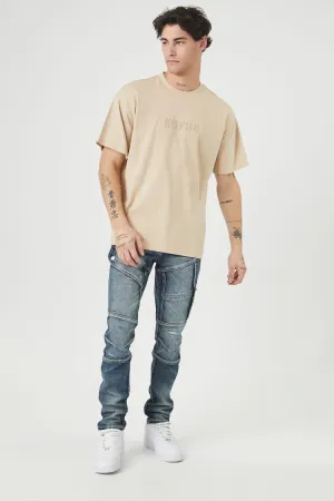 Stone Wash Slim-Fit Cargo Pants