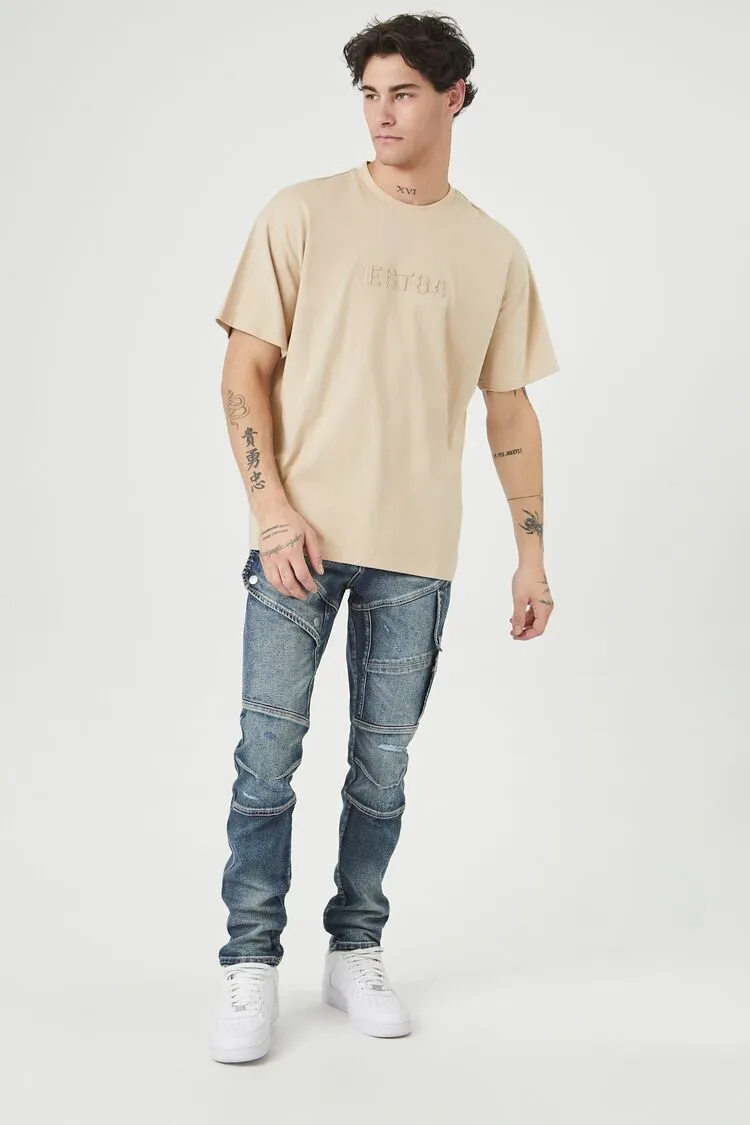 Stone Wash Slim-Fit Cargo Pants