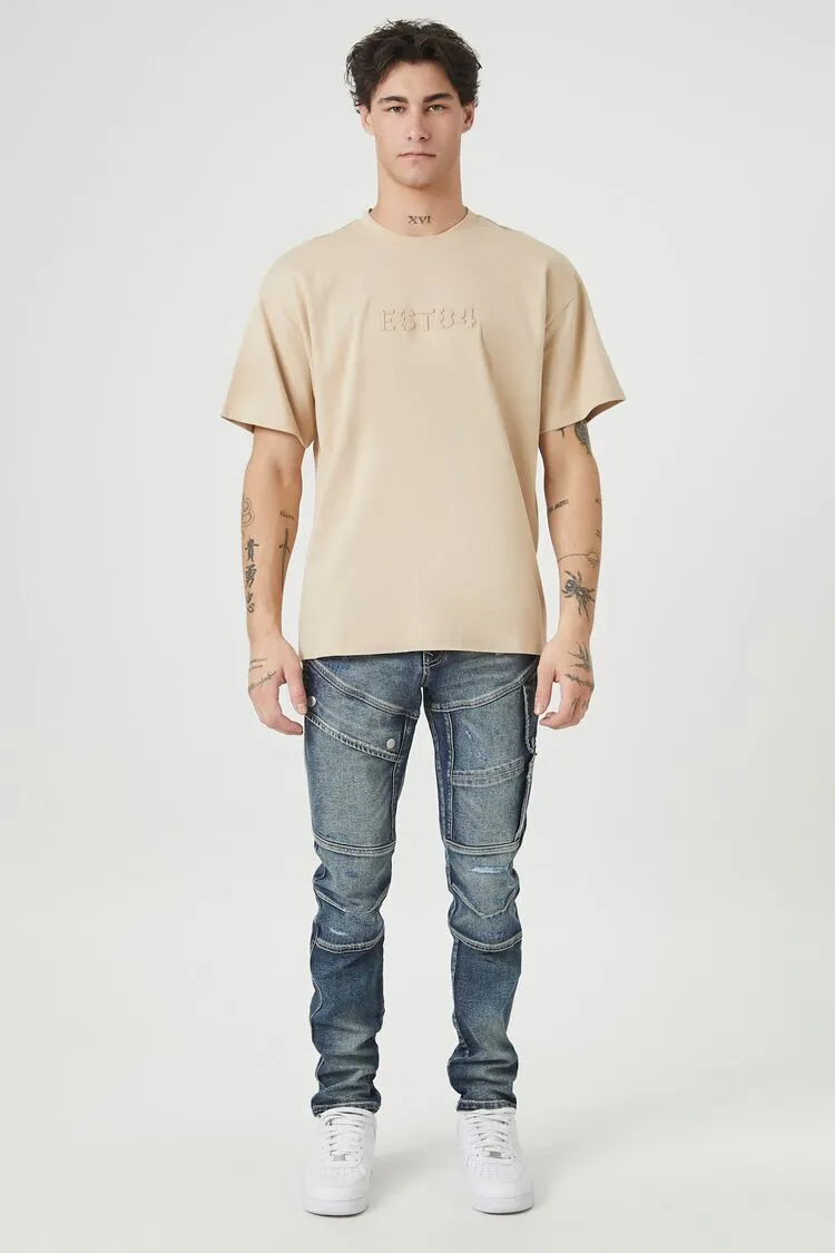 Stone Wash Slim-Fit Cargo Pants