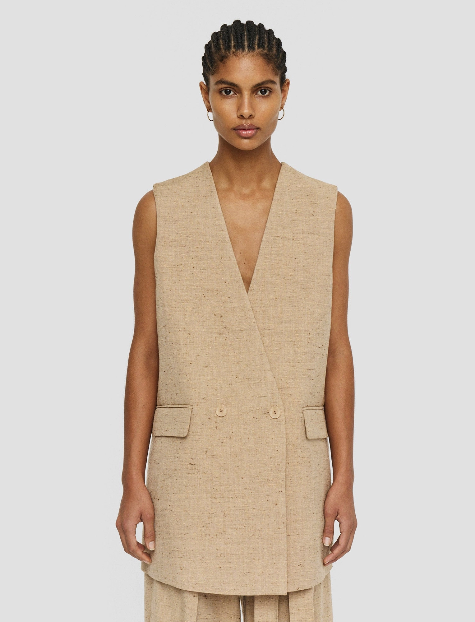 Speckled Silk Linen Arago Waistcoat Budget - friendly