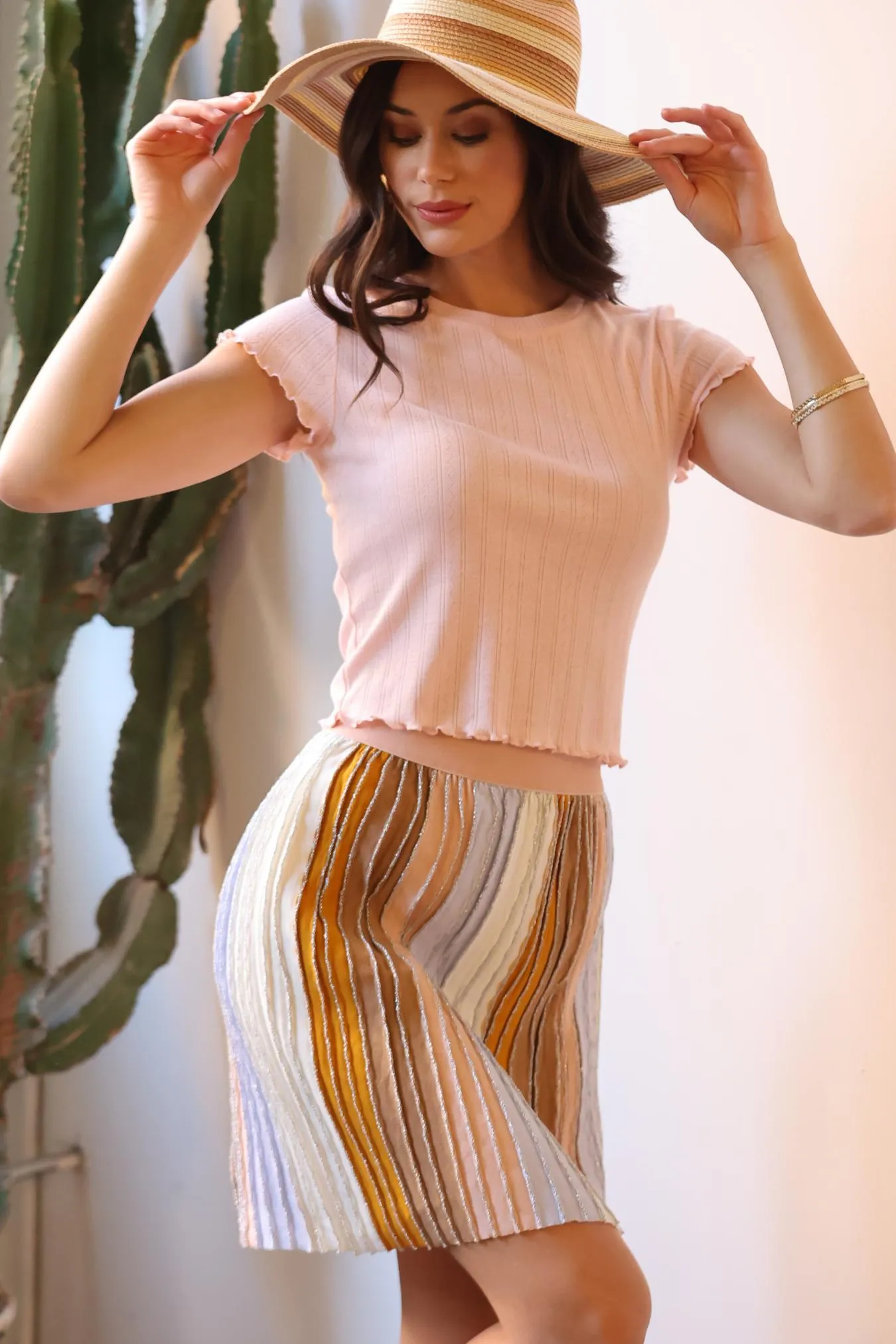 Pastel Knit Mini Skirt Boutique Exclusive