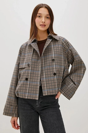 Jett Jacket Mocha Check Low Profile