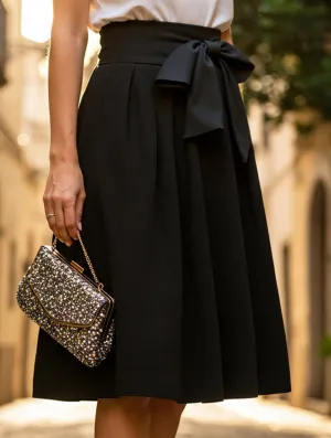 Anti Static Fabric Breathable Base Stretch Knit High-Waisted Midi Skirt ??Bodycon Pencil Fit with Elastic Waist
