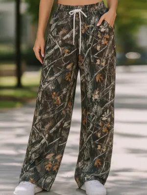 Smooth zipper closure Chill Ready Stretch Waist Camo Print Pants ??Comfortable Cotton Blend Women's Pants