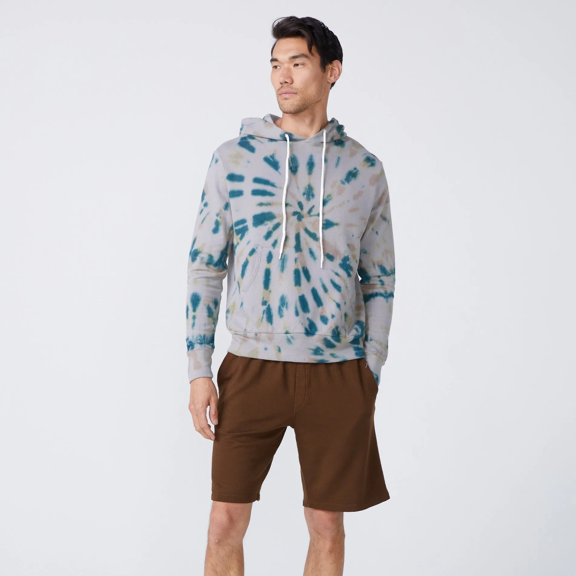 Colorfast Dye Method Kaleidoscope Tie Dye Slouchy Pullover Hoody