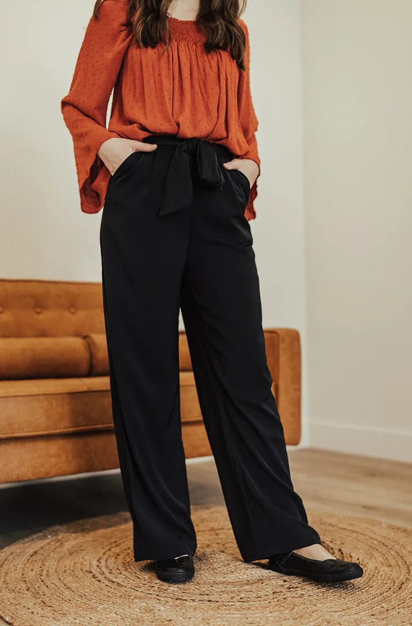 Emma High Waist Pants Two Black Versatile Wear Tall Length