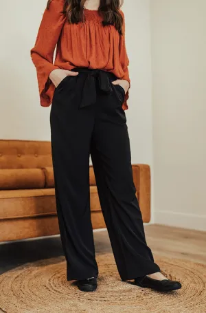 Emma High Waist Pants Two Black Versatile Wear Tall Length