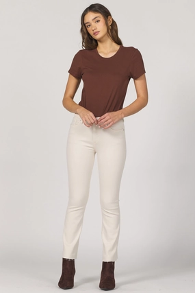 PunctureResistantReinforcement Sporty Top Dear John Jeanne Flare Jean in Whitecap Gray