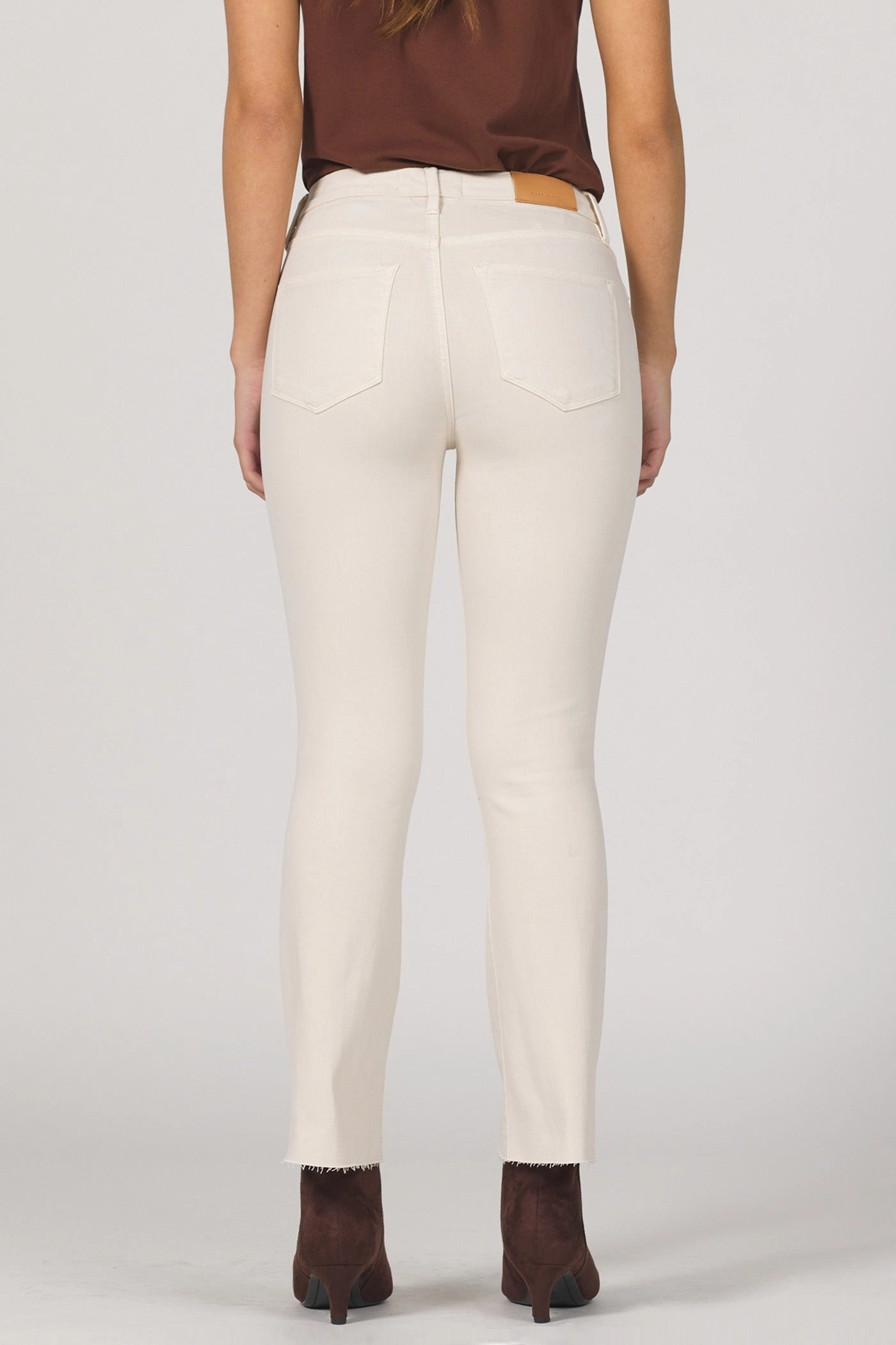 Moisture Control Technology Durable Reinforced Elbows Dear John Jeanne Flare Jean in Whitecap Gray