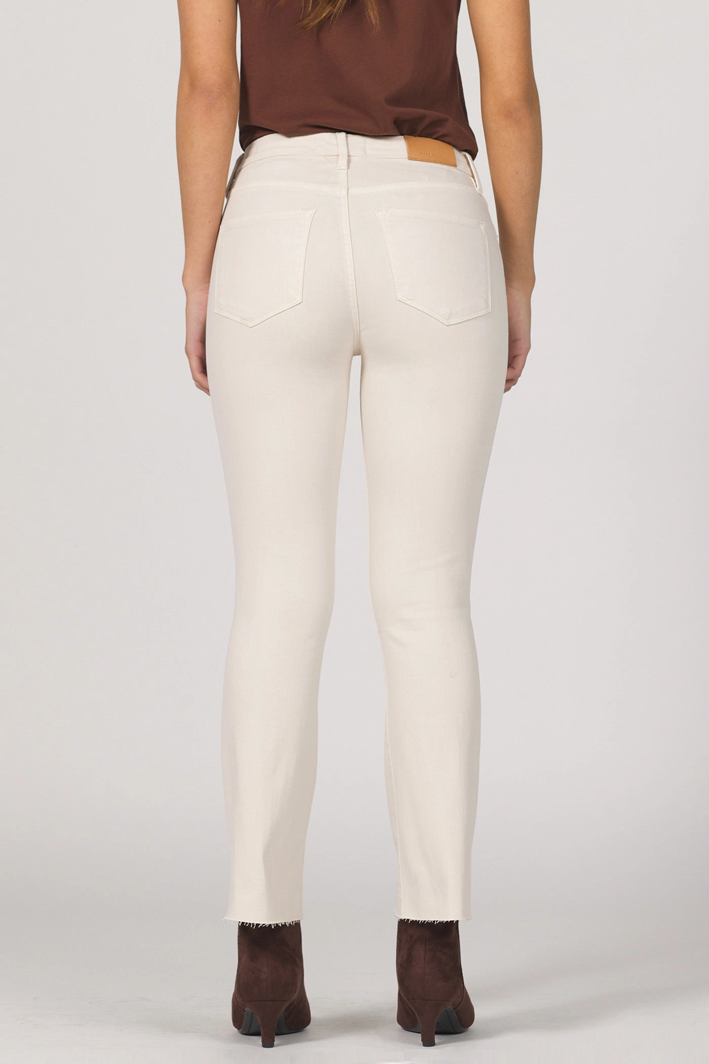 Dear John Jeanne Flare Jean in Whitecap Gray Long Sleeve Polo SublimatedPrint