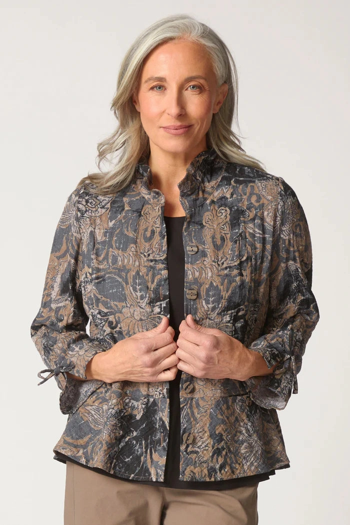 Habitat Express Travel Jacobian Floral Event Jacket Anti Static Fabric FourWay Stretch