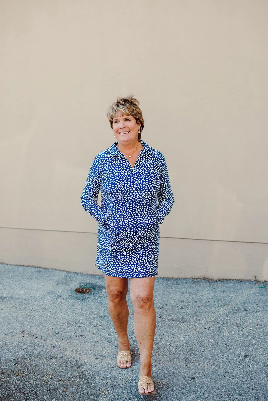 Stretch Panels Razi Skort Small Diana's Dot Navy