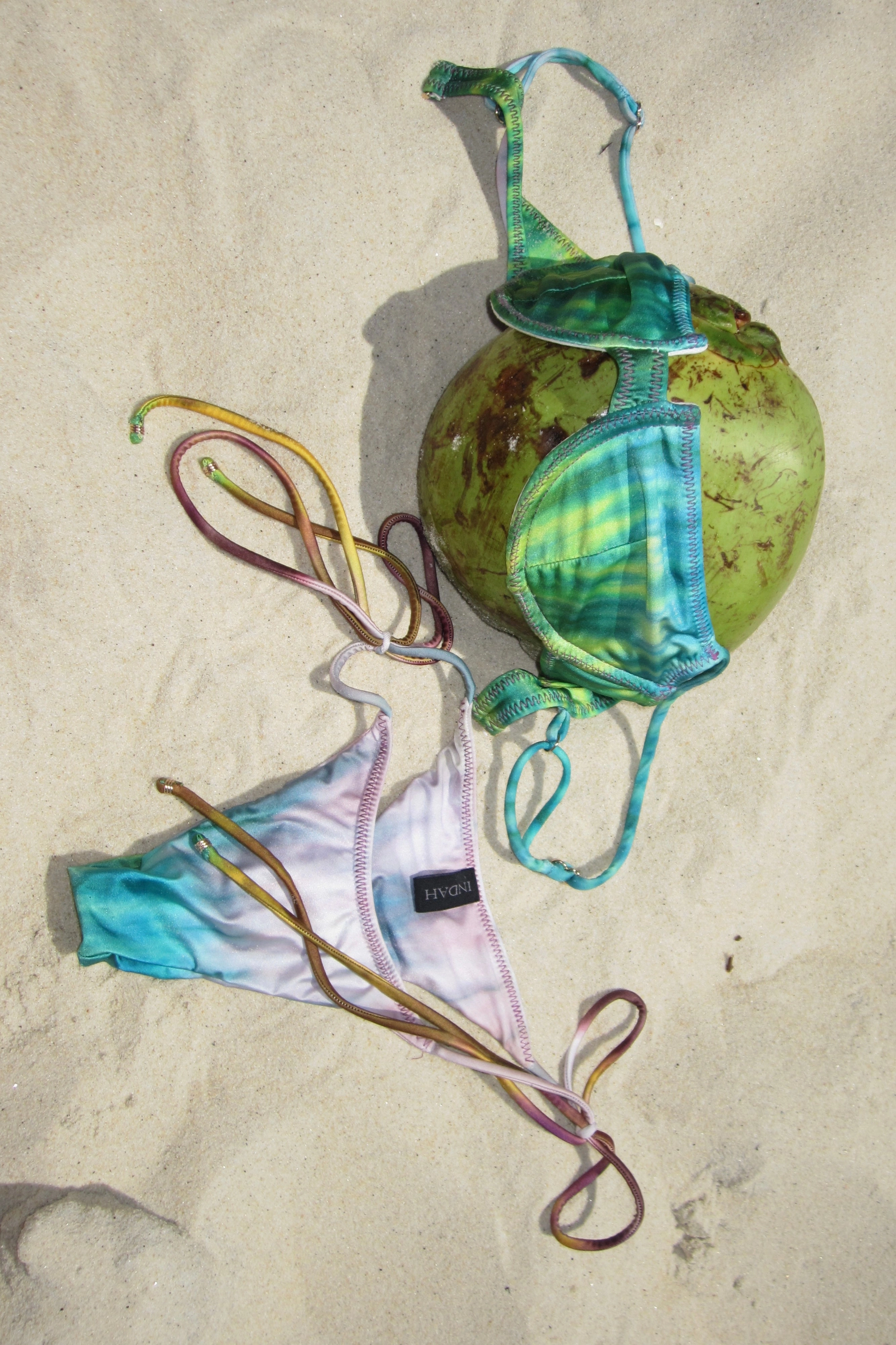 Strappy-Details Ezra Tie Dye Skimpy Bikini Bottom