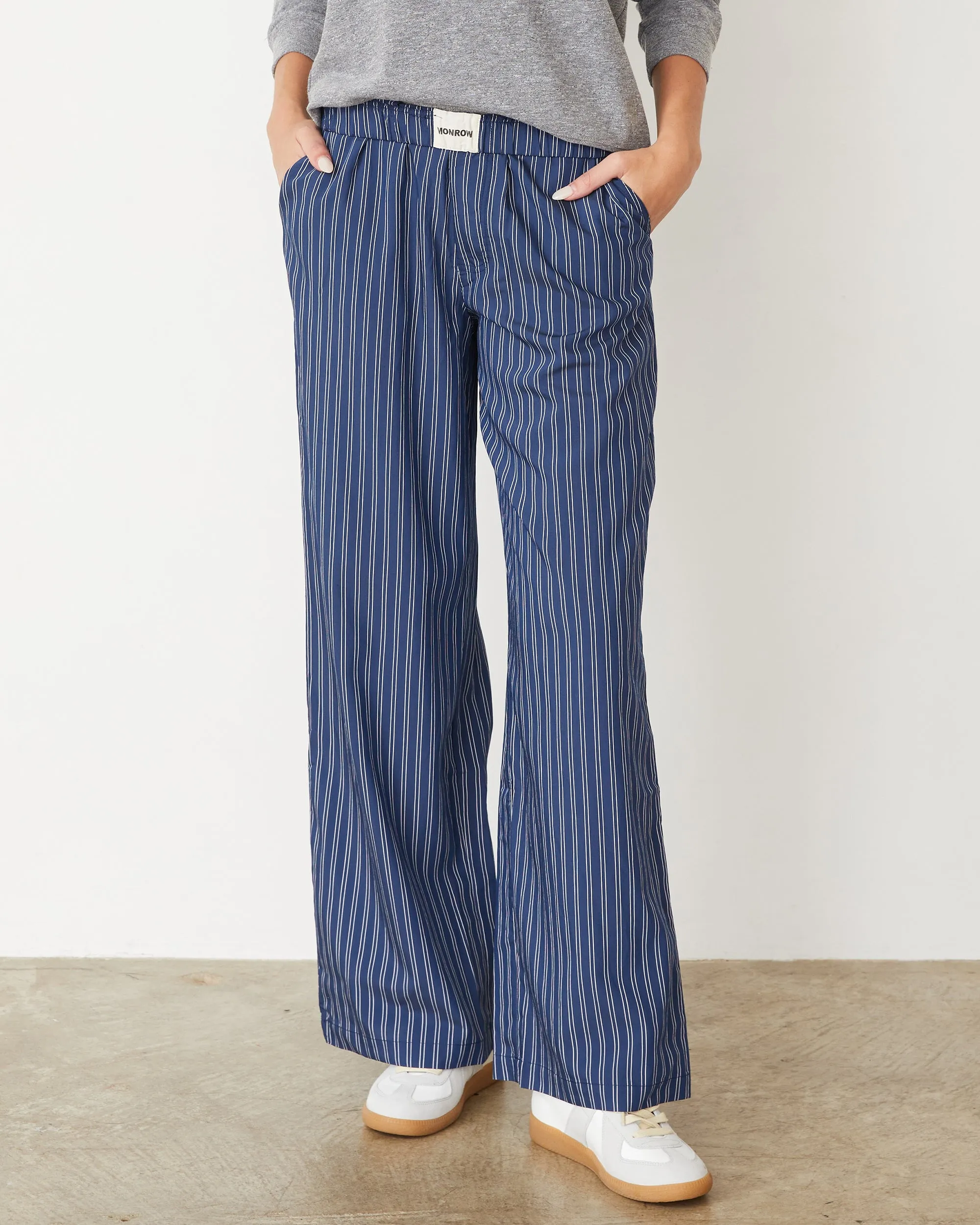 Stripe Poplin Boxer Pants Layer Ready