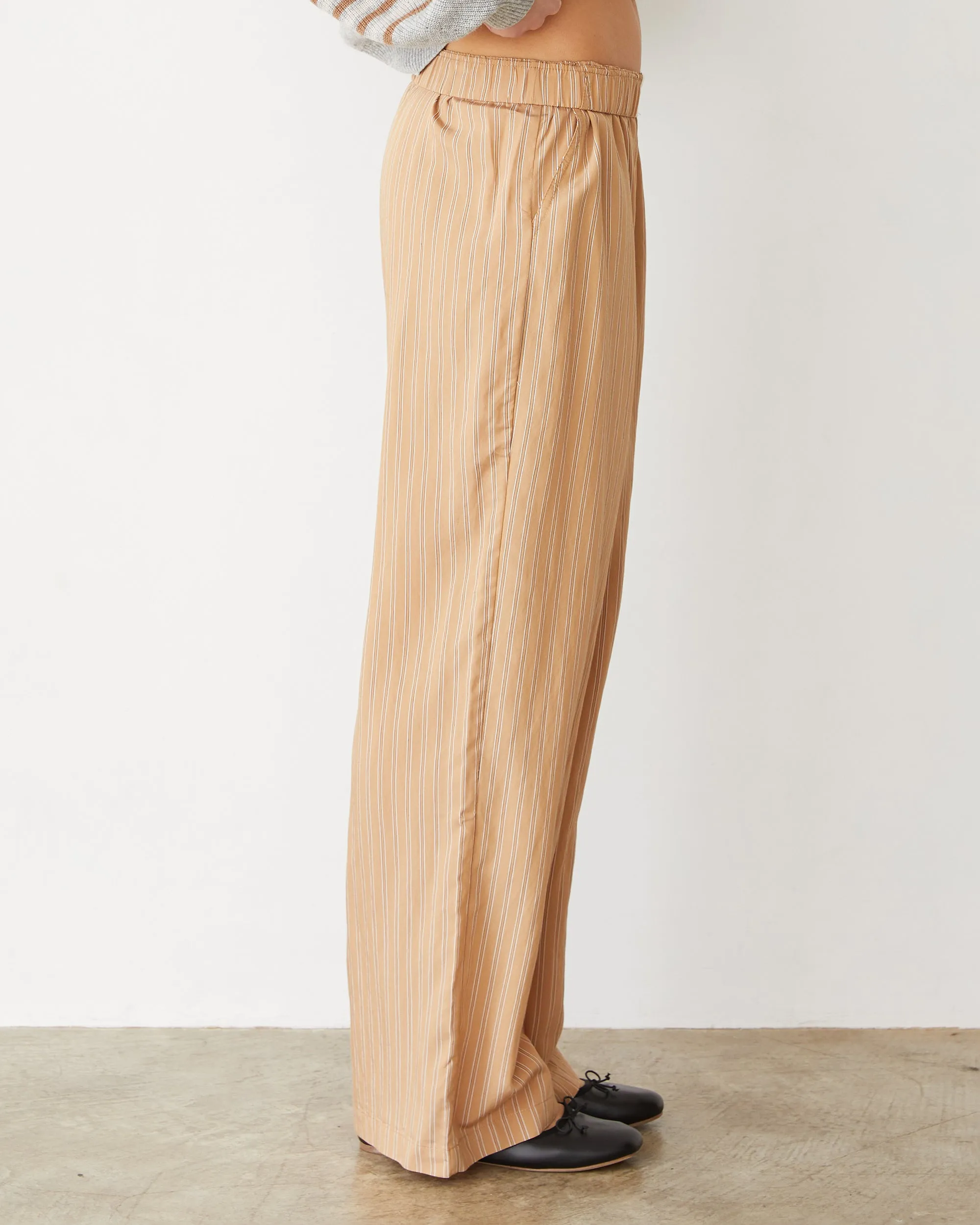 Stripe Poplin Boxer Pants SeamFreeShoulder QuickRelease Fastener