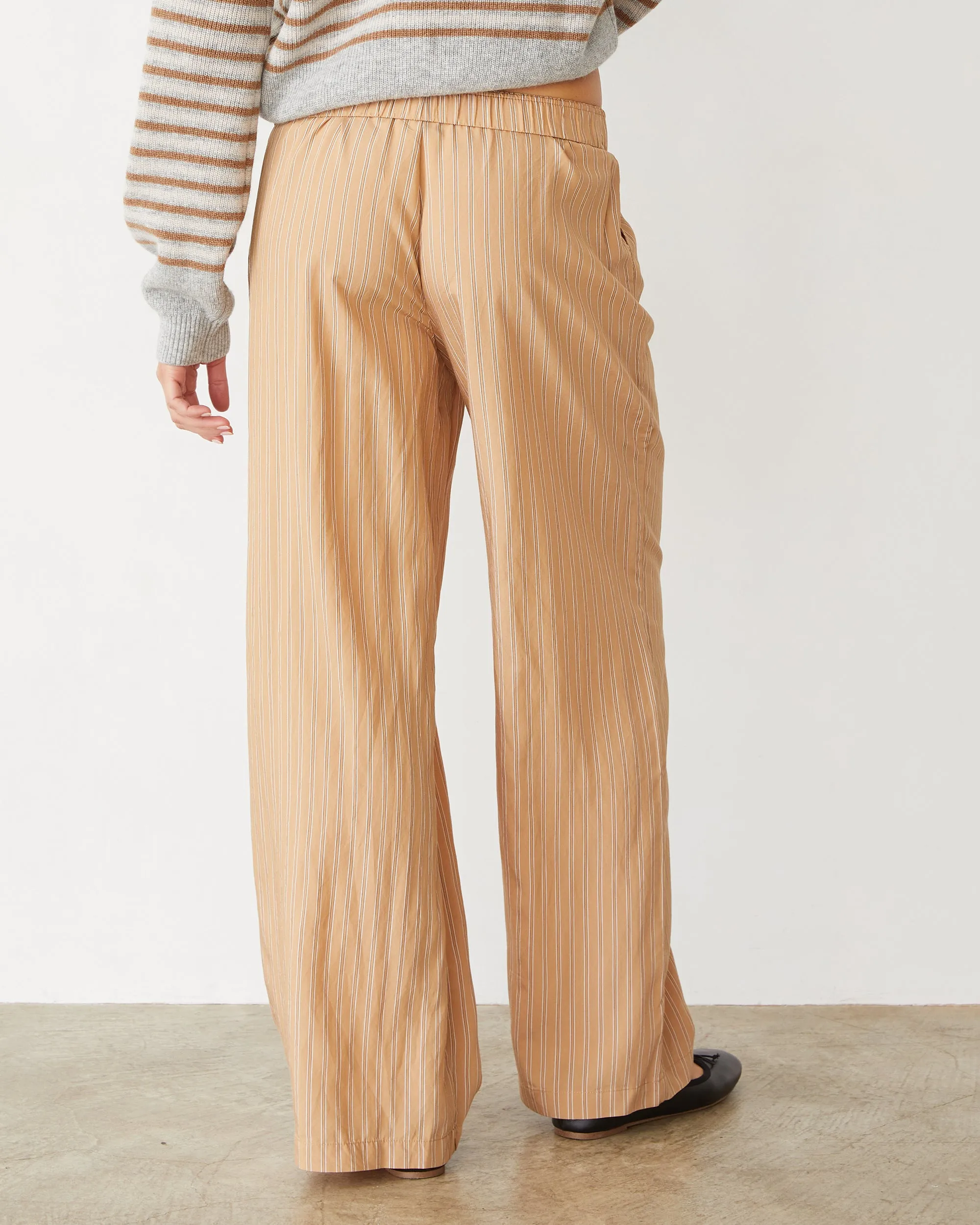 Stripe Poplin Boxer Pants Stylish T-shirt