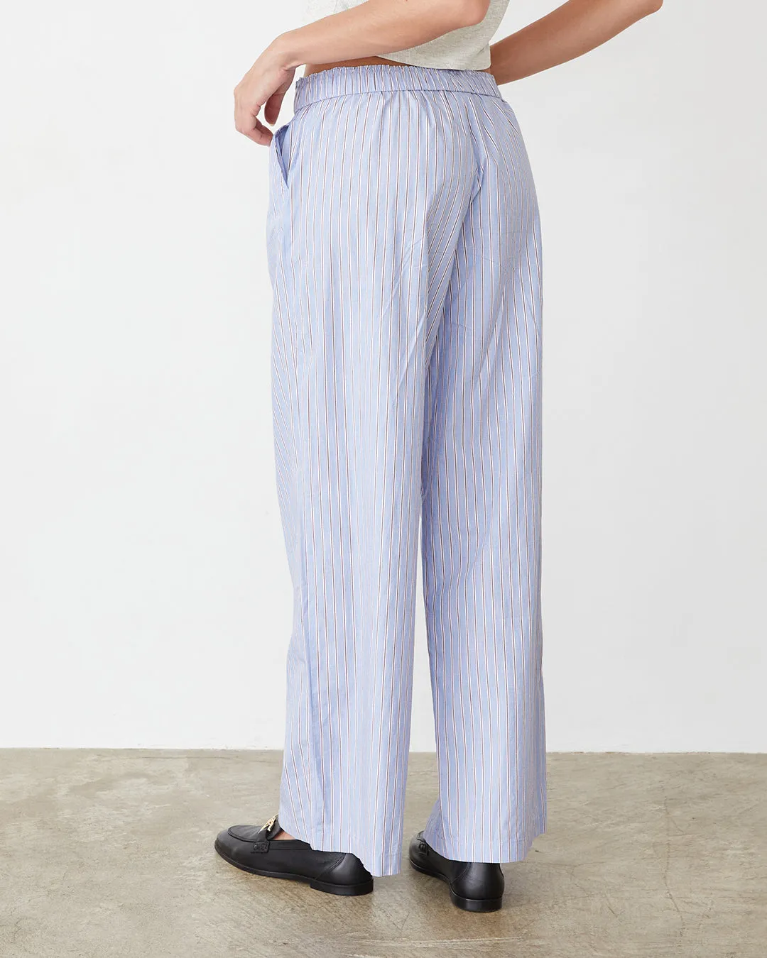 Stripe Poplin Boxer Pants Tight Waist