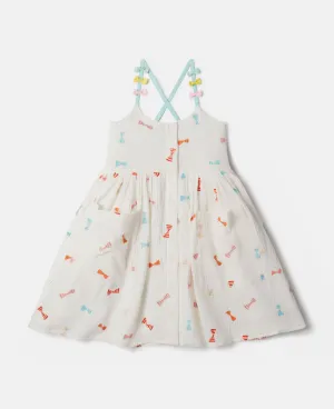 Striped Bow Print Cami Dress