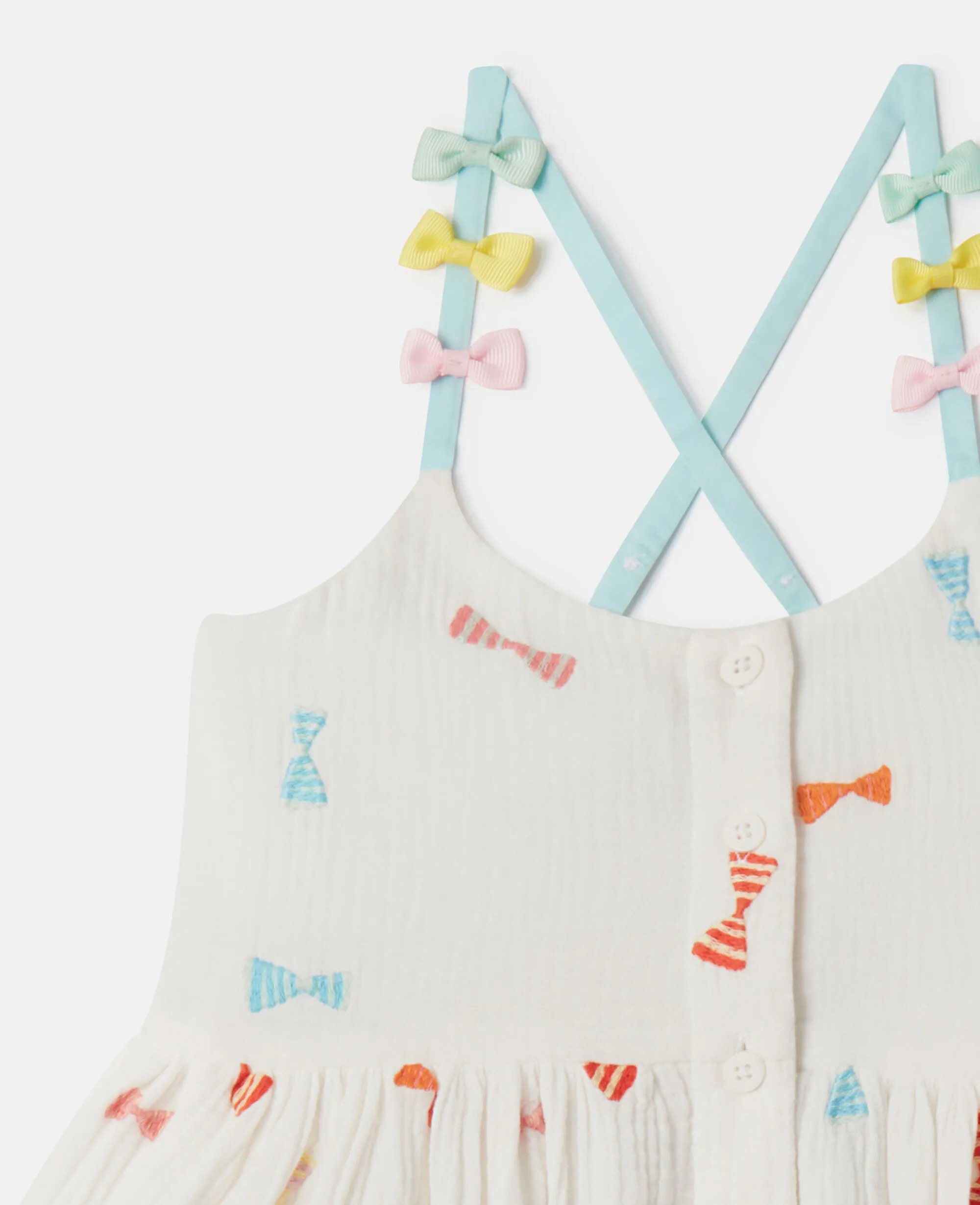 Striped Bow Print Cami Dress