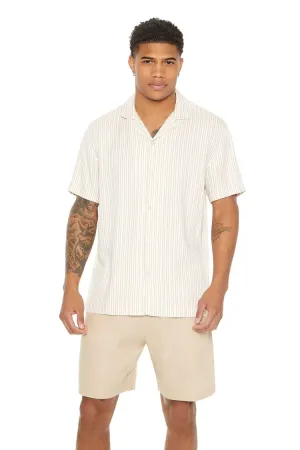 Striped Cuban-Collar Shirt