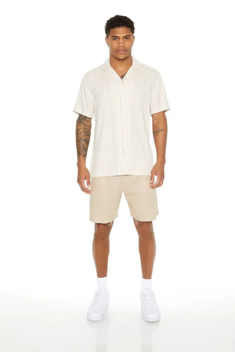 Striped Cuban-Collar Shirt