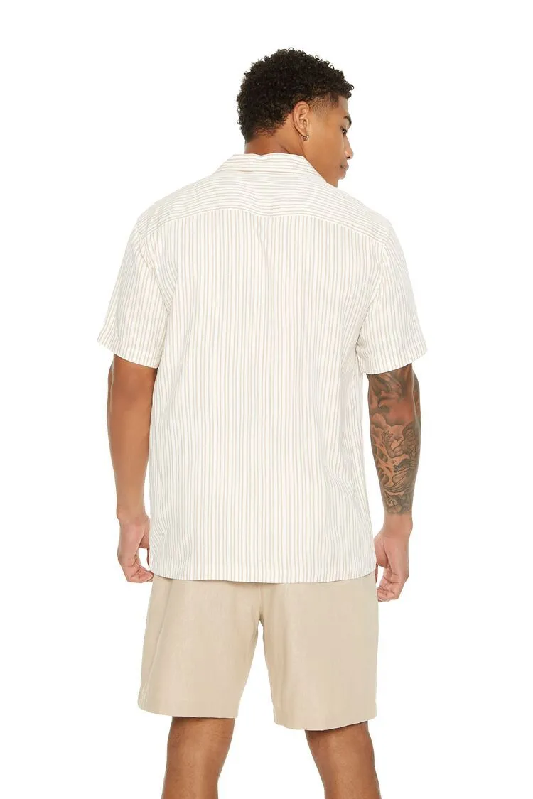 Striped Cuban-Collar Shirt