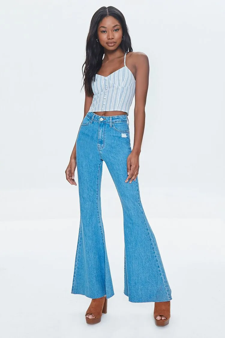 Striped Cutout Cropped Cami