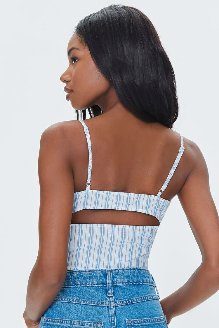 Striped Cutout Cropped Cami