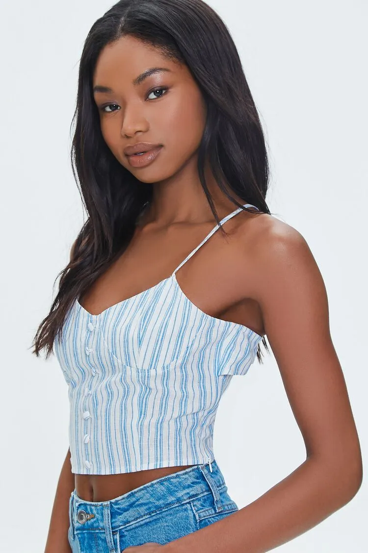 Striped Cutout Cropped Cami