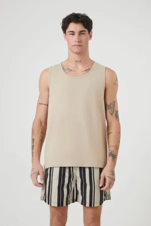 Striped Drawstring Swim Trunks