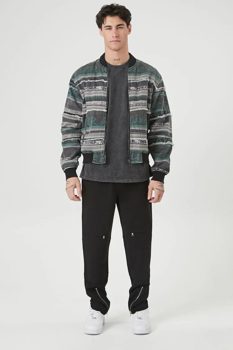 Striped Graphic Bomber Jacket
