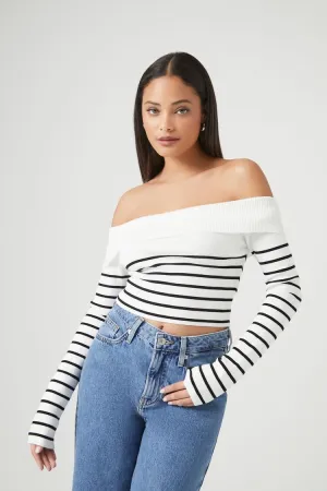 Striped Off-the-Shoulder Sweater
